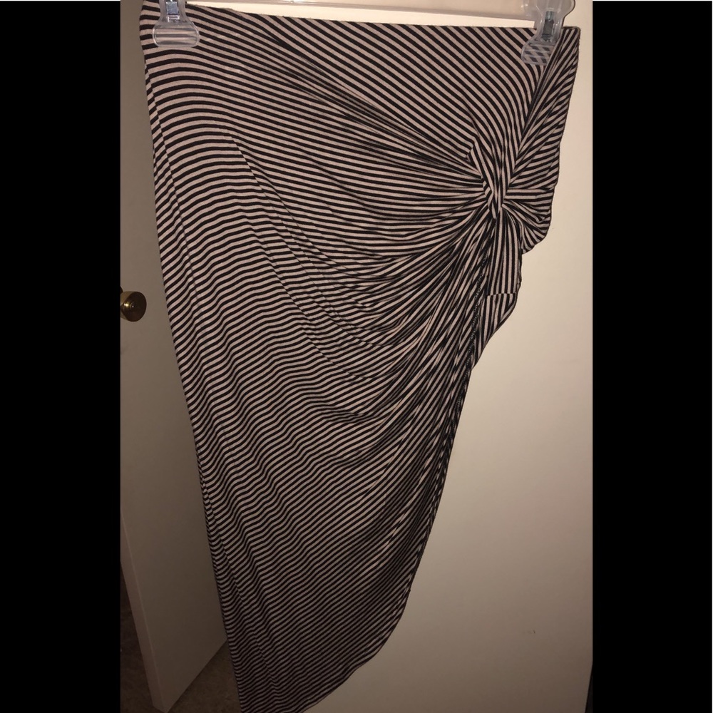 black & white striped high waisted  skirt